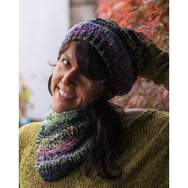 Super Bulky Dropstitch Hat & Cowl Loom Knitting Kit Neutral #13 / Adult Round Loom