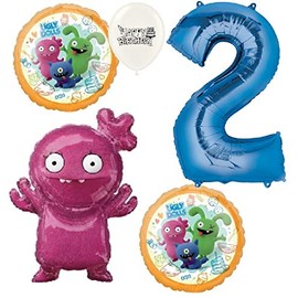 Ultimate Ugly Dolls Moxy Party Event 5 Piece Bouquet of Balloons (2nd Birthday)