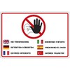 Sign "Betreten verboten" in Multiple Languages PVC Hard Foam Board