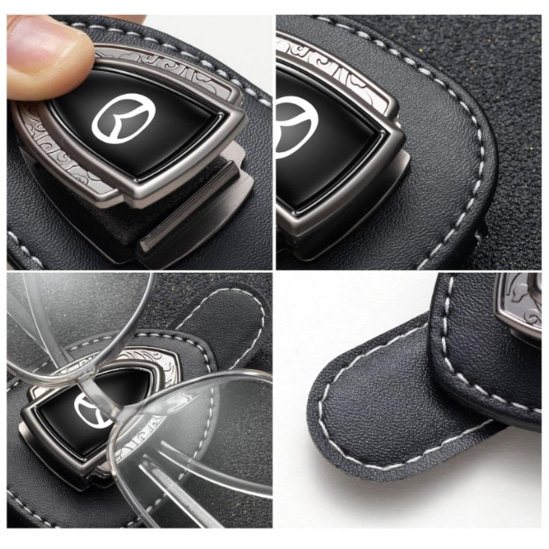 achard Car Sun Visor Leather Glasses Sunglass Card Ticket Holder