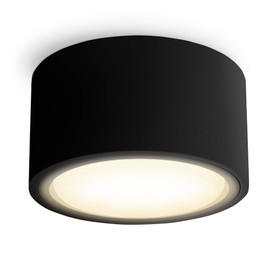 SSC-LUXon CELI-X LED Surface-Mounted Ceiling Light Matt Black Flat and Round Includes Replaceable LED GX53 with 5 W Warm White