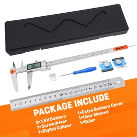Digital Caliper, HARDELL Caliper Measuring Tool 8 Inch/200mm, 0.001" High-Precision Stainless Steel Calipers with Easy Inch Fraction Millimeter Conversion, Auto-Off Caliper with Large LCD Screen
