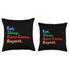 Eat Sleep Rom-Coms Repeat for Romantic Comedy Lovers Throw Pillow