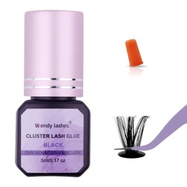 Eyelash Glue for DIY Lash Extensions: Wendy, Supply to Use at Home, 2-3 Sec Fast Drying, Strong Hold, ZP, Black, 5ml