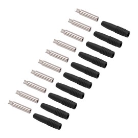10Pcs Insulated 2mm Banana Plug Coupler Shrouded Testing Equipment (Black)