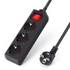 Aigostar 3-Way Power Strip with Switch Table Socket Child Lock