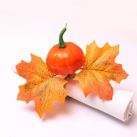 Wilybeol Thanksgiving Napkin Rings Set of 6, Pumpkin Design, Pumpkin Napkin Rings Holder, Durable Plastic, Perfect for Thanksgiving Table Decor and Festive Parties, Versatile Thanksgivin Decor