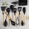 TTSTOIEE Kitchen Utensils Set, 11 Pieces, Wooden Handles, Black