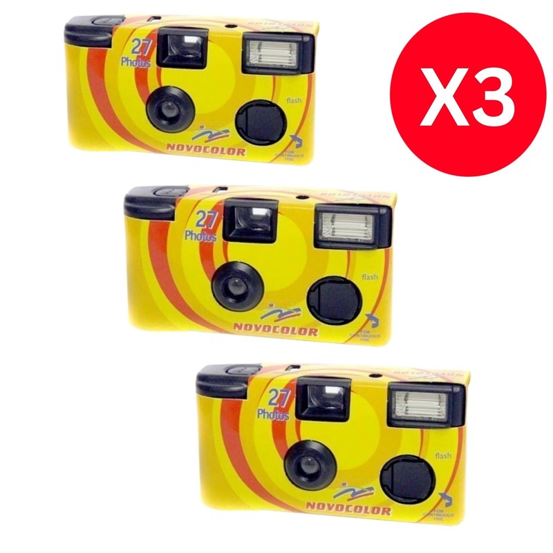 Disposable Camera Bundle with Novocolor APM401004 Single-Use Film Cameras with