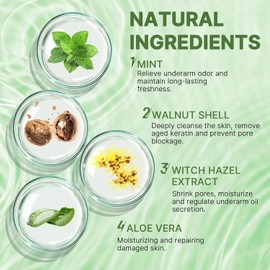 Peppermint Underarm Detox Scrub,Armpit Detox For Women,Body Scrub & Detox Cleanse,Body Exfoliator Scrub For Deeply Cleanses,Exfoliates,Moisturizes&Relieves Odor,for Armpits,Elbows,Knee & Whole Body