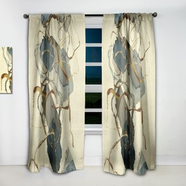 DesignQ Blackout Curtains 'Gold Glam Squares VII' Curtains for Bedroom, Curtains for Living Room, Curtains & Drapes - Thermal Insulated -Single Panel -52x84