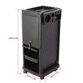 Supreme Premium Salon Trolley 5 Tier, Foldable Top Treys, Double Locking Shelf, Ultra Smooth Wheels, Comes With 4 Trey