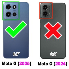 Phone Case for Motorola Moto G 5G 2025 Hard Cover Shockproof Soft Silicone Bumper Hybrid Three Layer Heavy Duty Grip Rugged Protective Cell Accessories Moto G 2025 Cases Women Men Blue
