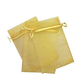 150 Pcs Gold 5x7 Sheer Drawstring Organza Bags Jewelry Pouches Wedding Party Favor Gift Bags Gift Bags Candy Bags [Kyezi Design and Craft]
