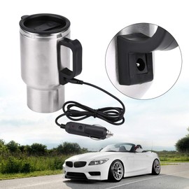 450ML Travel Kettle, 12V 60W Stainless Steel Car Kettle Portable Car Kettle for Hot Water, Coffee, Tea, Drinks
