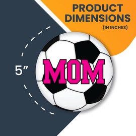 Magnet Me Up Soccer Mom Sport Magnet Decal, 5 Inch Round, Pink, White, and Black, Heavy Duty Automotive Magnet for Car, Truck, SUV, or Any Other Magnetic Surface
