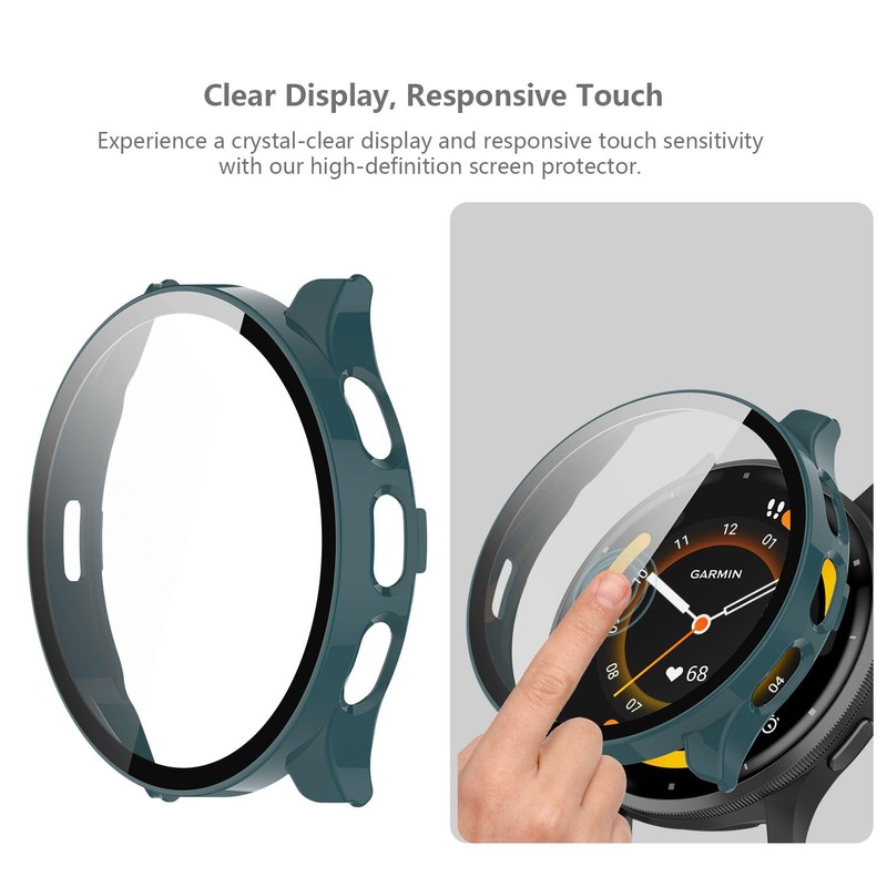 [4-Pack] Case with Tempered Glass Screen Protector Compatible with Garmin