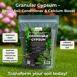 Gypsum for Soil - Calcium for Plants - Gypsum Fertilizer for Gardening, Lawn & Vegetables - Calcium for Garden (12 oz - 0.75 lb.)