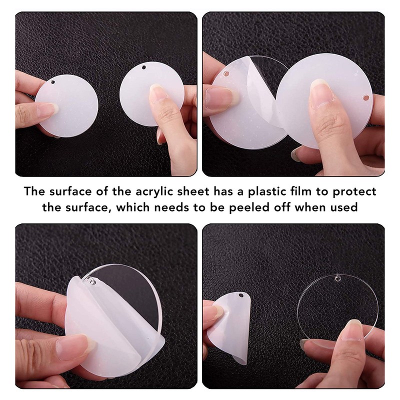 200pcs Acrylic Key Ring Kit 30 Acrylic Blank 30 Key