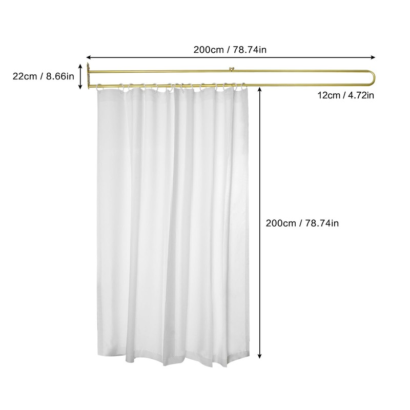 Gtouse Privacy Curtains for Room Divider, Metal Support Wall Mounted