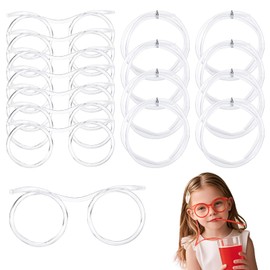 8 PCS Clear Silly Straw Glasses,Reusable Funny Glass Straws, Suitable for Humorous Party Gatherings, Birthday Parties, Classmates and Friends Get-Togethers