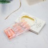 24Pcs Pink Press on Nails Square Long Length French Fake