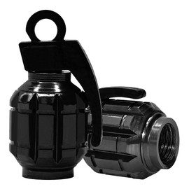 Tire Air Valve Caps, Valve Stem Covers for Cars, Bicycles and Motorcycles, Black Chrome Color - Pack of 4