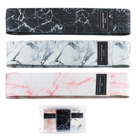 KRIXAM Booty Bands, 3 Levels Hip Bands, Polyester-Cotton and Latex Silk Workout Bands Resistance Bands for Home, Gym, Fitness, Pilates, Yoga (Pack of 3) (Marbling)