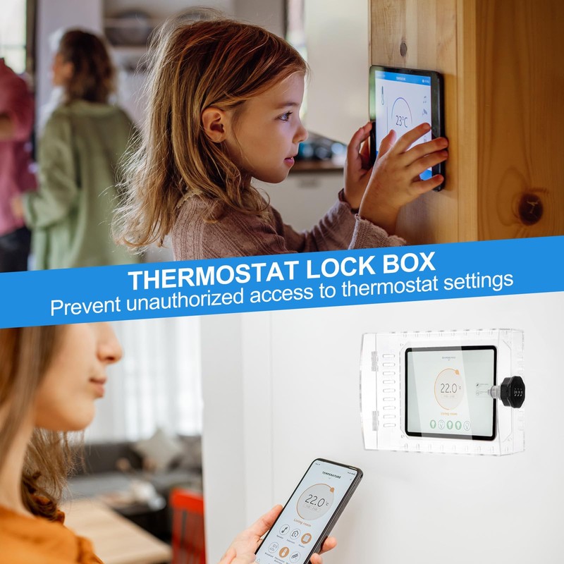 PATIKIL Thermostat Lock Box with Combination Lock, Universal Clear Thermostat