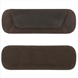 STILORD 'Neo' Shoulder Pad Removable Leather with Press Studs for Shoulder Strap Vintage Strap Protector Padded Shoulder Bag, Matt - Dark Brown, briefcase