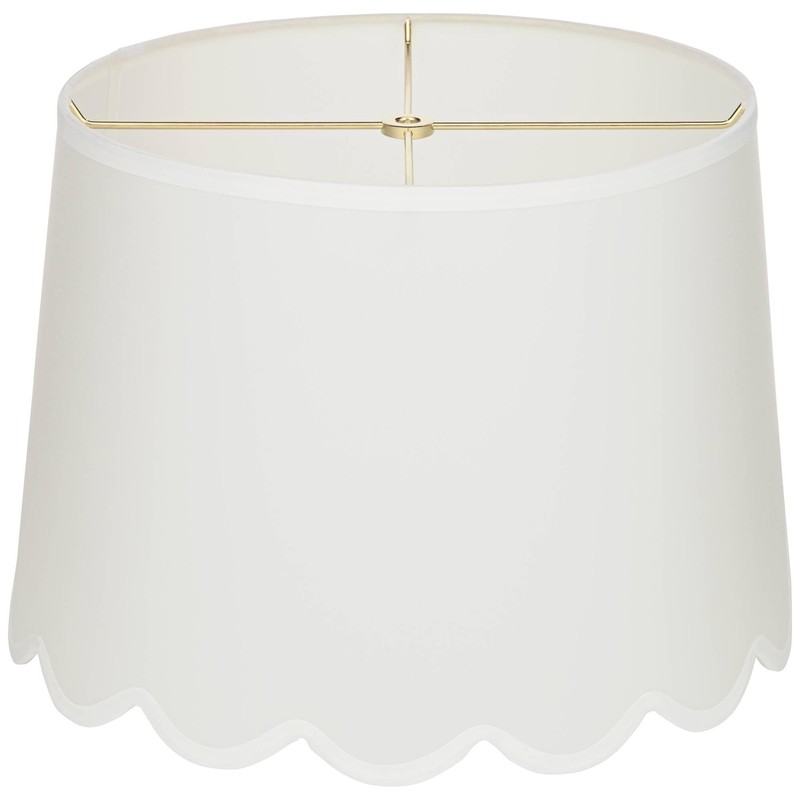 Hardback Scallop Bottom Empire Lamp Shade White Large 13" Top
