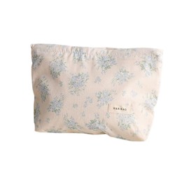 Floral Cosmetic Clutch Elegant Bridal Wash Bag Makeup Bag, Zippered Pouch for Weddings, Birthdays & Special Occasions