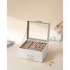 SONGMICS Caja de Joyas, 3 Niveles, Tapa de Cristal, 2