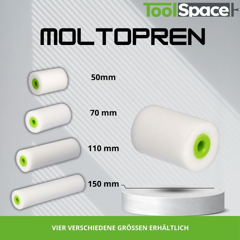 ToolSpace 10x Polyurethane Foam Cartridges for Paint Rollers - 15cm