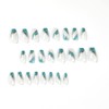 Juneyemo 24Pcs Rhinestone Coffin Press On False Nails Bling Ballerina