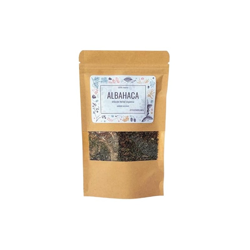 Pasión Orgánica - ALBAHACA ORGÁNICA Premium Te Infusión Especia Deshidratada