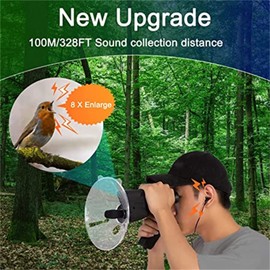 Bird Recording Observing Listening Device Telescope,5 Hours Long Recording,Listen and Observed To Upto 320ft Long Range Bionic Ear Electronic Listening Device