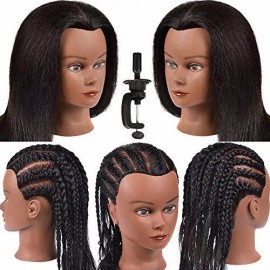 Pwwdada Maniqui Cabeza Cabello Natural Negro 40 Cm Pwwdada