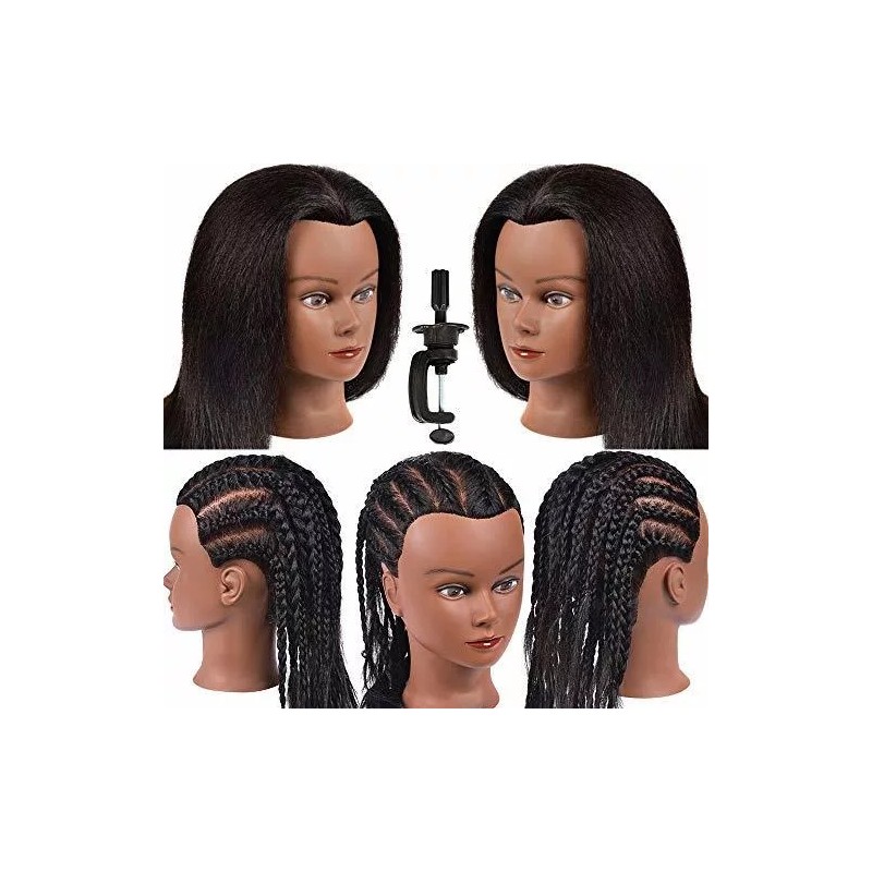 Pwwdada Maniqui Cabeza Cabello Natural Negro 40 Cm Pwwdada