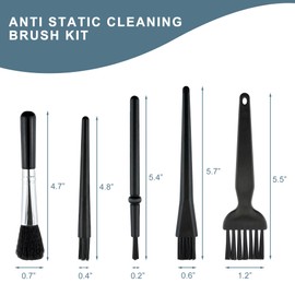 Juxiamal 5 PCS Mini Keyboard Cleaning Brushes Kit, PP Handle Nylon Anti Static Electronic Dust Cleaning Brush for Computer Keyboard Motherboard Camera Small Space