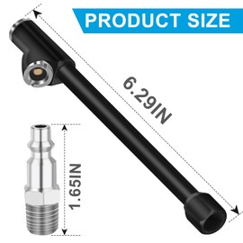 WNCGC 6.2“ Extended Dual Head Air Chuck, 2-Way Connection Closed 1/4" FNPT Tire Air Chuck for Tire Inflator Gauge and Air Compressor Accessories (2 Pack)