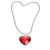 COLORFUL BLING Chunky Glass Puffy Heart Choker Necklace Coloured Glaze