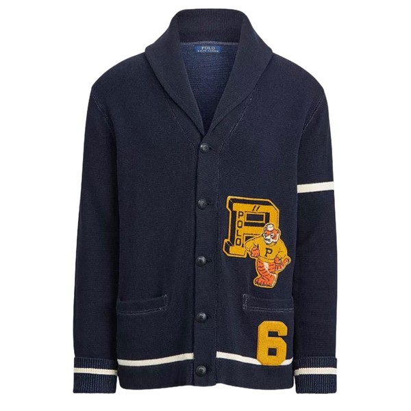 Men's Polo Collegiate Chenille Patch Tiger 67 L/S Cotton Knit