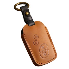 Hontumax Premium Leather 4-Button Key Fob Cover Case for Lexus ES350 GS300 GS350 GS450h GS460 IS250 IS350 LS460 LS600h GS450 ISC GX460 GX470 LX570 RX350 RX450 (Brown)