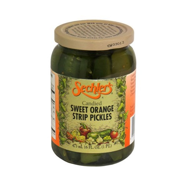 Sechler's Candied Sweet Orange Strip Pickles, 16 Ounce (Pack of 6)