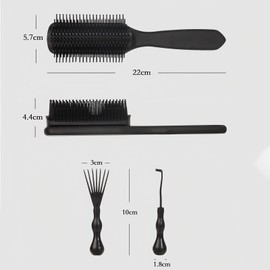 CONGGUAN 9 Row Hair Brush for Men & Women Hair Comb with Cleaning ClawAirbag Brush Anti-Static Hairbrush Plastic Dentangling Brush Men Hairdressing Comb for Curly or Fine Hair