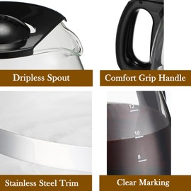 12-Cup Replacement Carafe Compatiable with Black and Decker Coffee Maker Model CM1160B, CM1160W, 12 Cup Coffee Pot Replacement for Black and Decker Coffee Makers