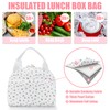 BuyCard Insulated Lunch Bag Women, Reusable Corduroy Cute Lunch Box,
