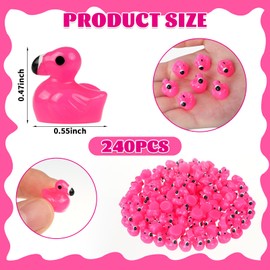BeadRiver 240PCS Mini Flamingo Resin Ducks Set Miniature Flamingo Gifts Tiny Animal Figurines Toy Bulk for Garden Decor DIY Craft Micro Landscape Fairy Party