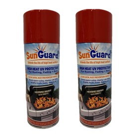 SUNGUARD Extreme High Heat (up to 2000°F) UV Protectant Clear Satin Spray Prevents Rusting, Color Fading, Chipping, Corrosion + More (2-Pack)